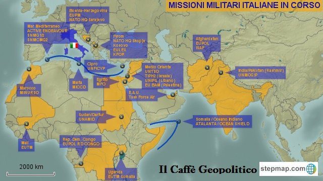 Le operazioni internazionali italiane in corso.