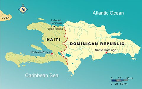 L'isola di Hispaniola, divisa tra Haiti e la Repubblica Dominicana
