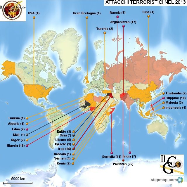 Nella nostra mappa, gli attentati terroristici che hanno avuto luogo nel 2013