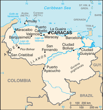 Mappa del Venezuela