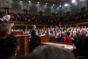 Obama al discorso sullo stato dell'Unione; credits: Official White House Photo by David Lienemann
