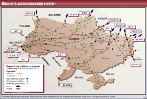 Il sistema di distribuzione del gas attraverso l'Ucraina. (Clicca per ingrandire)
