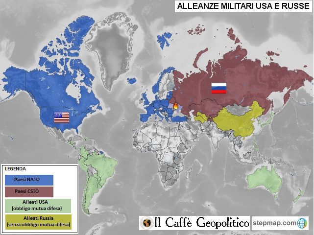 Il sistema di alleanze che lega gli USA e la Russia ai reciproci alleati.