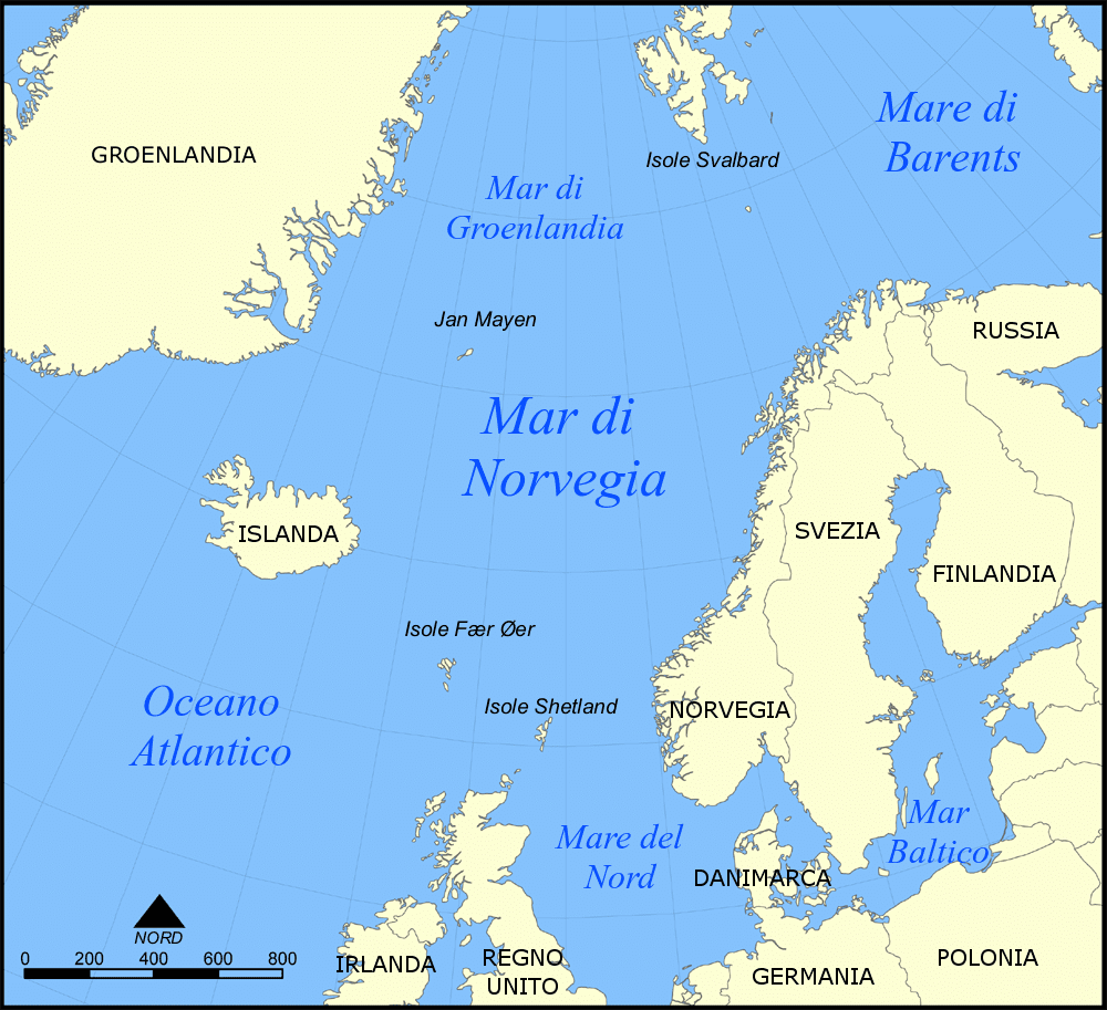 La posizione della Groenlandia, tra Europa e America del Nord