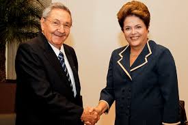 Raúl Castro e Dilma Rousseff.