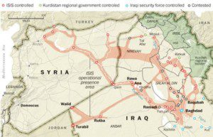 Territori controllati dall'ISIS Image credits: The Washington Post