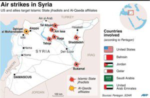 Mappa degli attacchi aerei in Siria