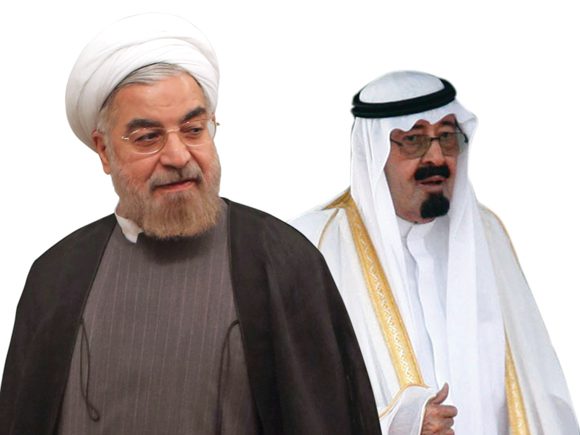 Il Presidente iraniano Hassan Rouhani (sx) e Re Abd Allāh