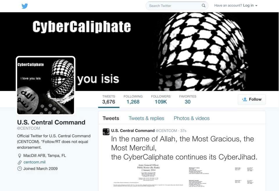 Lo scorso 12 Gennaio gli account Twitter e Youtube dello U.S. Central Command sono stati vittime di attachi hacker dell'ISIS. 