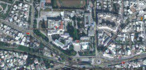 Foto satellitare dell'area dell'attacco da Google Earth