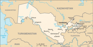 Mappa dell'Uzbekistan | CIA The World Factbook