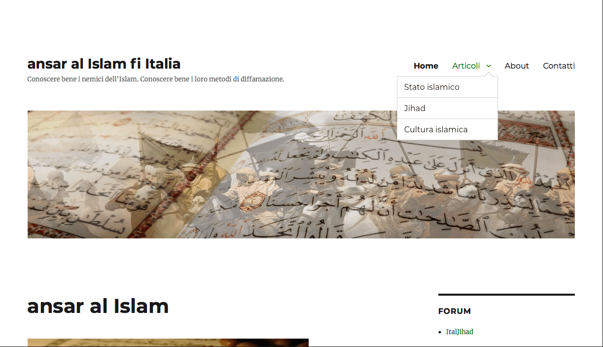 2_Ansar al Islam fi Italia – homepage