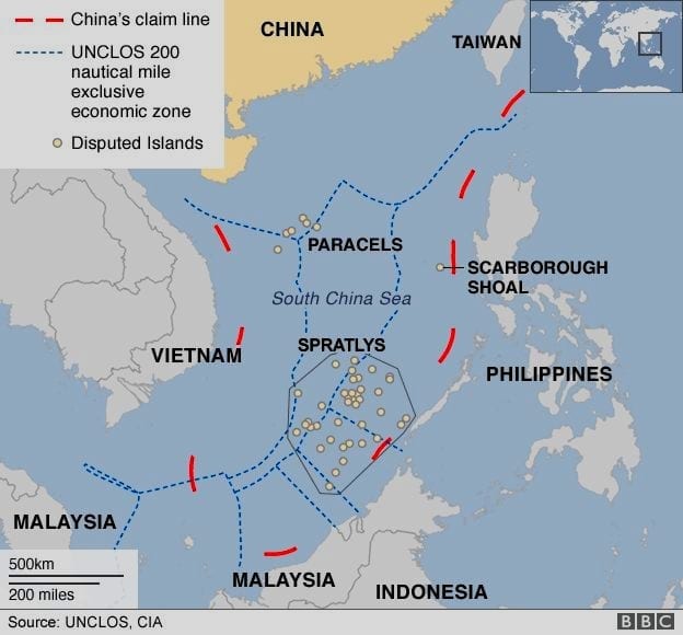 Tensioni tra USA e Cina nel Mar Cinese Meridionale