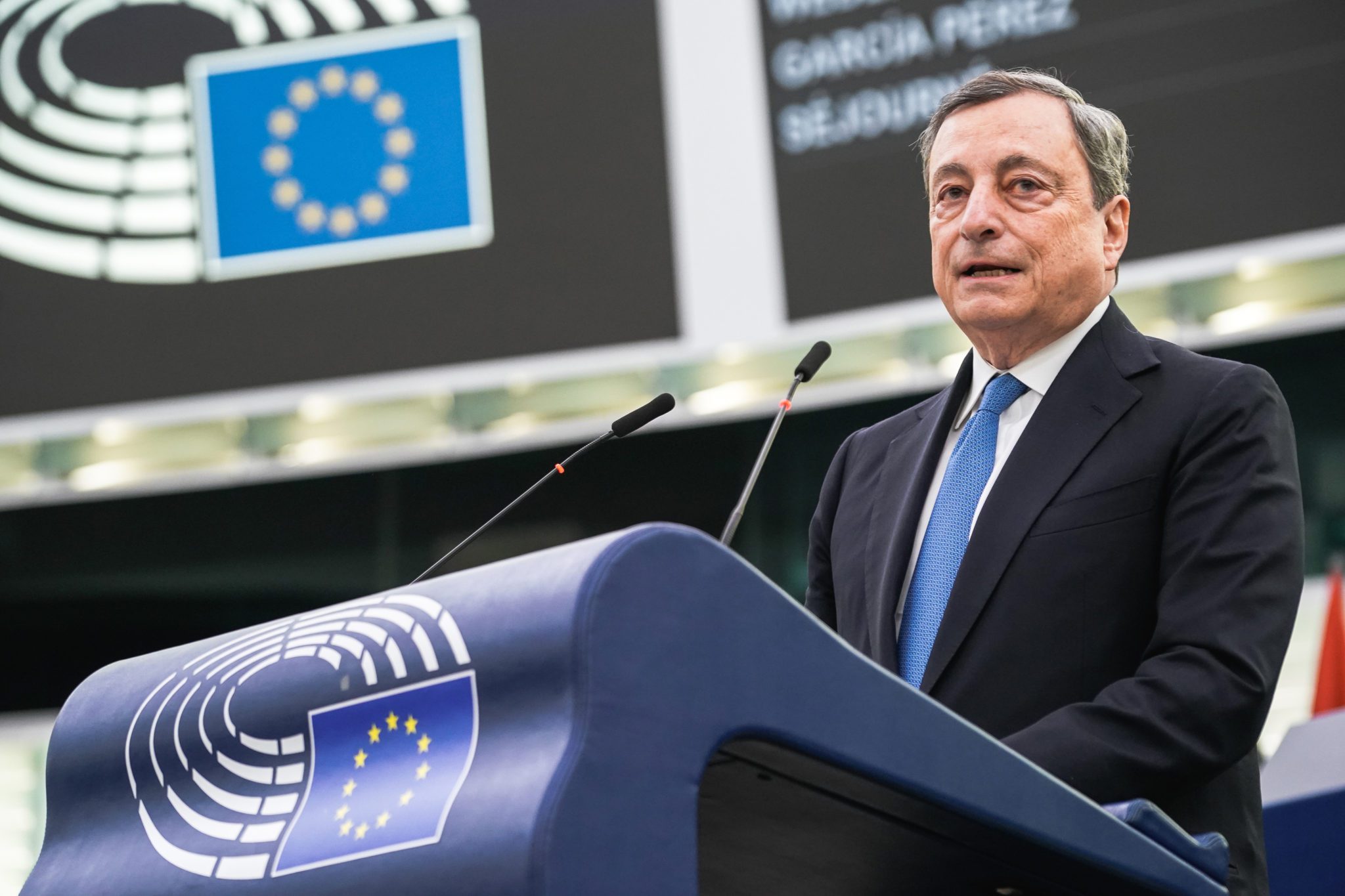 Draghi a Washington: portavoce del desiderio di pace dell’Europa