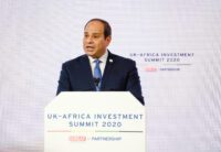 President Abdel Fattah Al-Sisi of Egypt speaking at the UK-Africa Investment Summit