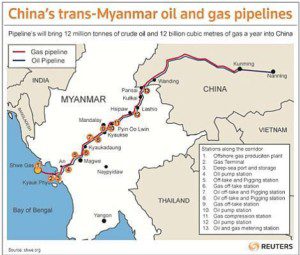 Il percorso dell'infrastruttura, in una mappa della Reuters