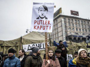 Un'immagine delle proteste in Ucraina
