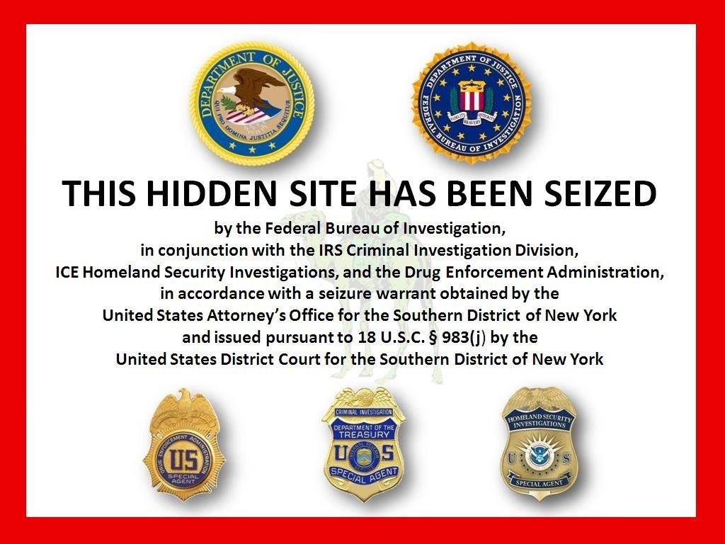 Fig.2 - Come appariva la pagina di Silk Road dopo essere stata chiusa dall'FBI
