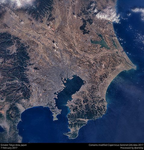Tokyo 2017 02 07 di anttilipponen Tokyo from satellite foto